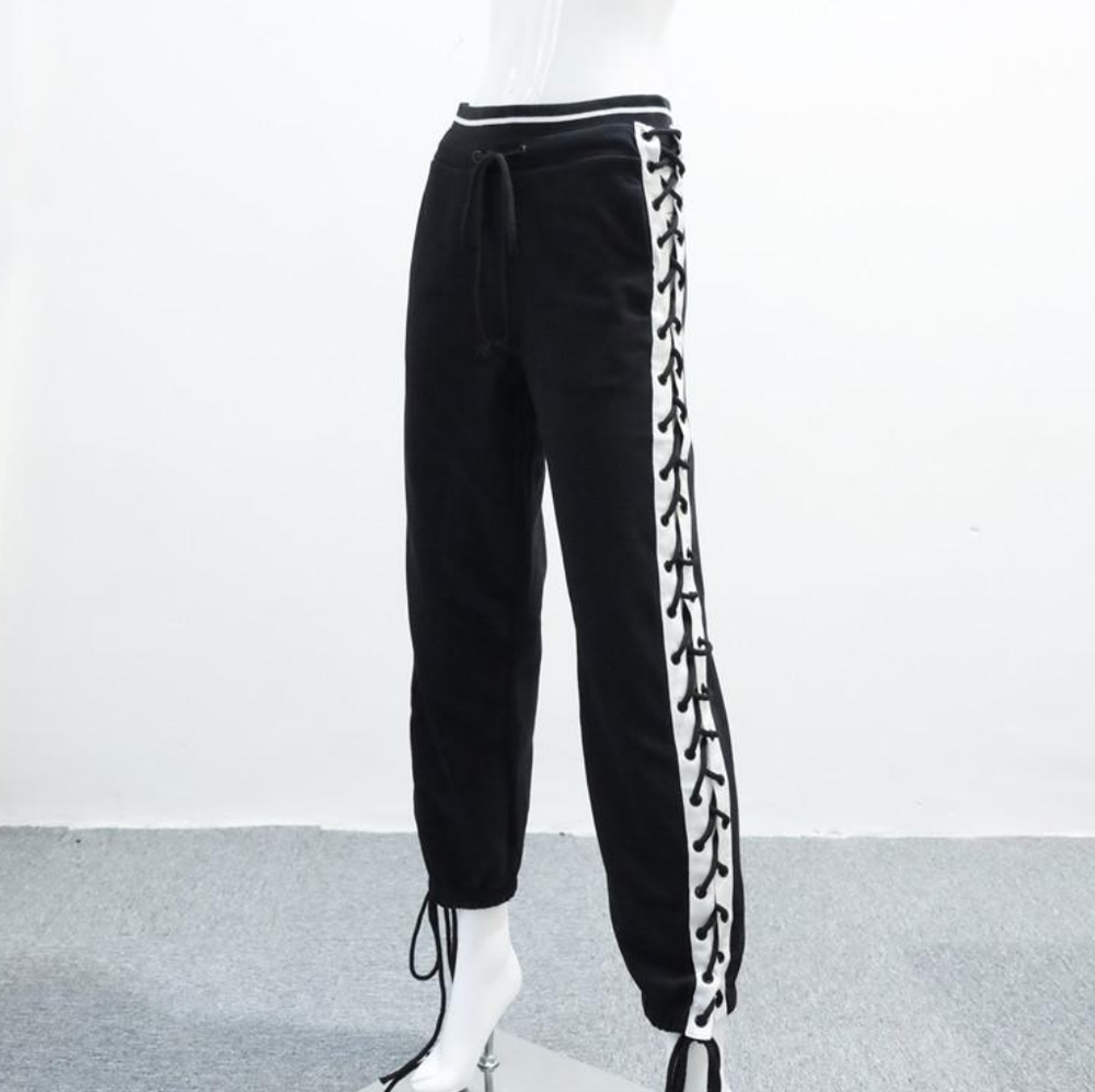 Hip Hop Lace Up Fashion Trackpants